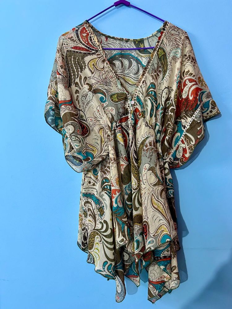 Paisley Print Kaftan Top XXL size