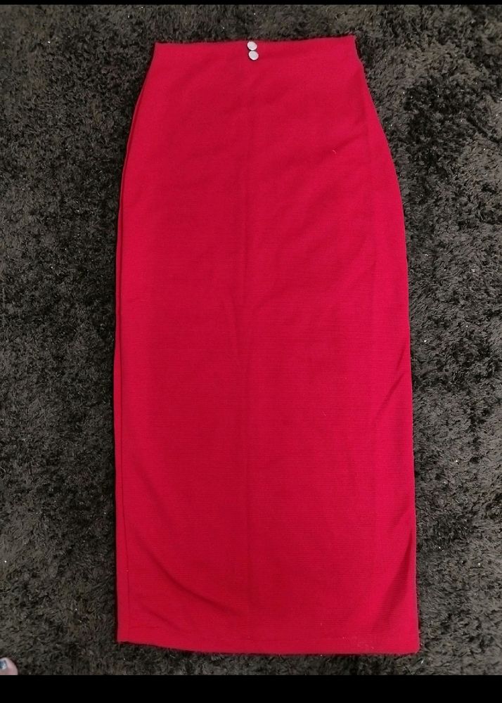 Long Western Red Skirt