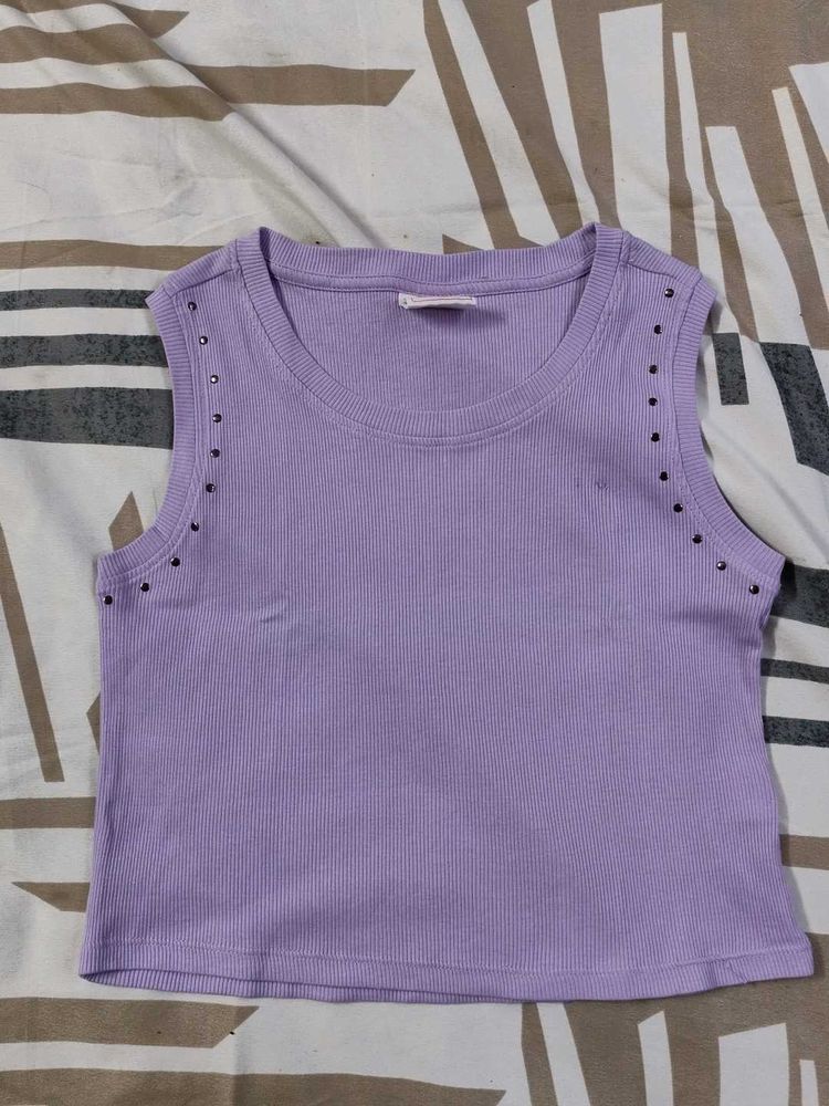 Lavender Sleevless Top