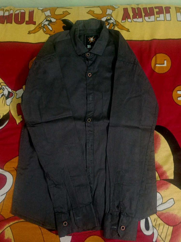 Coffee brown Button-Down Shirt