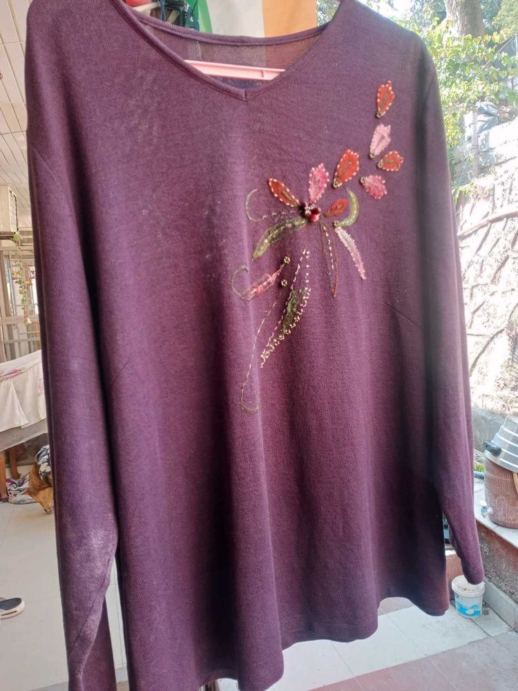Embellished Purple Top