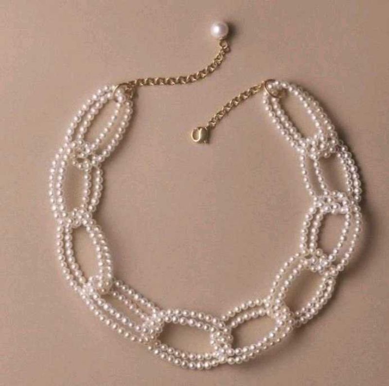 Pearl Chain Link Necklace