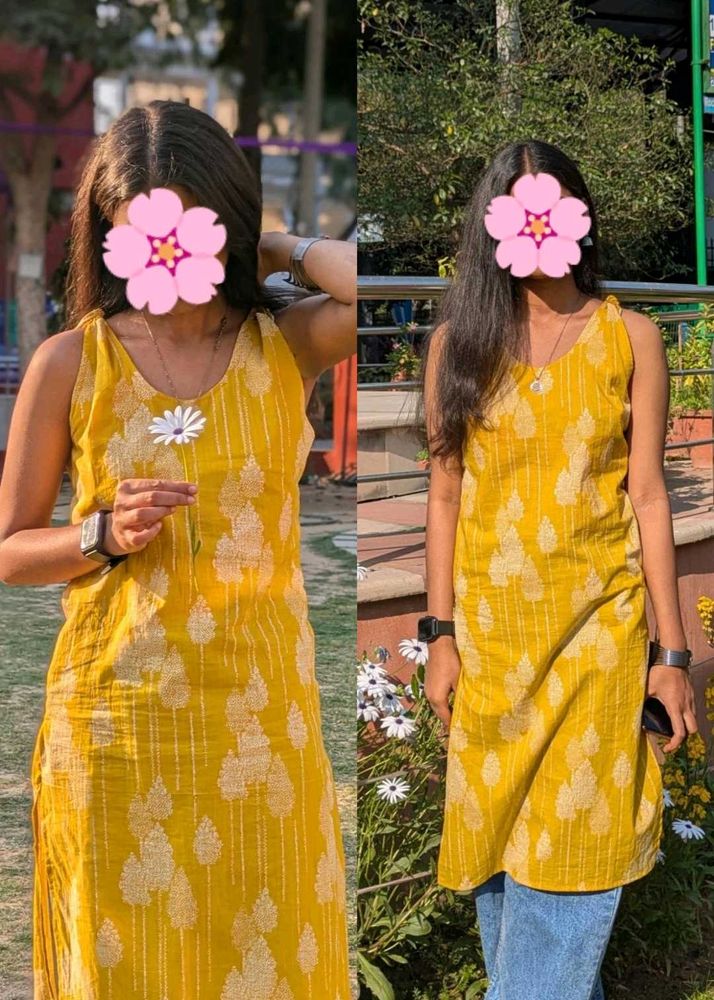 Yellow Sleeves Kurti