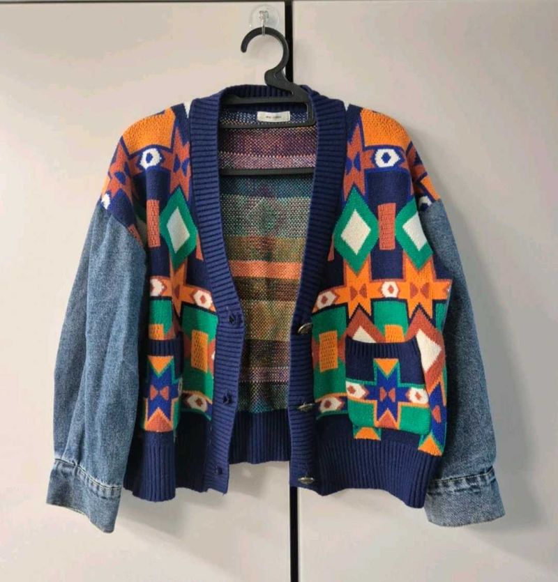 Korean Pattern Knit Cardigan