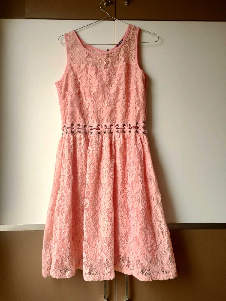 Peach Lace Dress