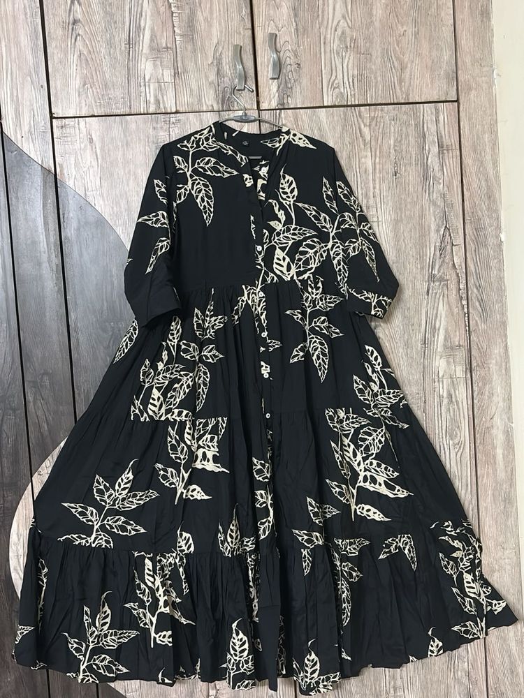 Leaf Print Dress cum gown