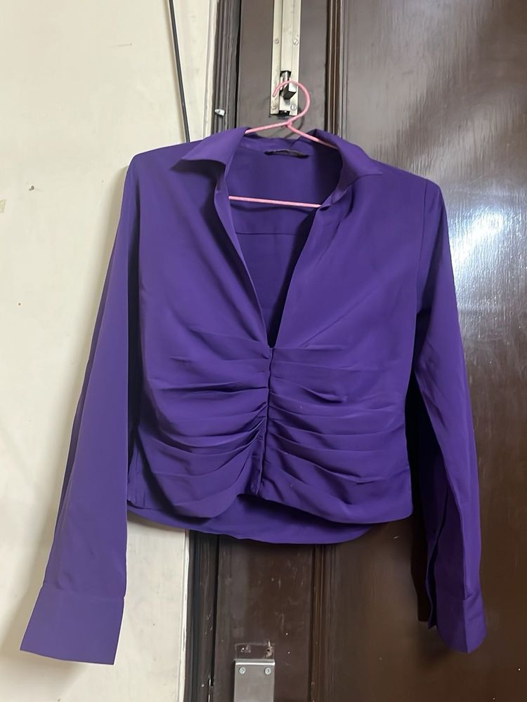 Purple Ruched Blouse