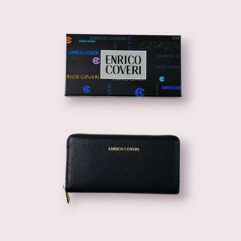 Enrico coveri Italian Brand Black Leather Wallet