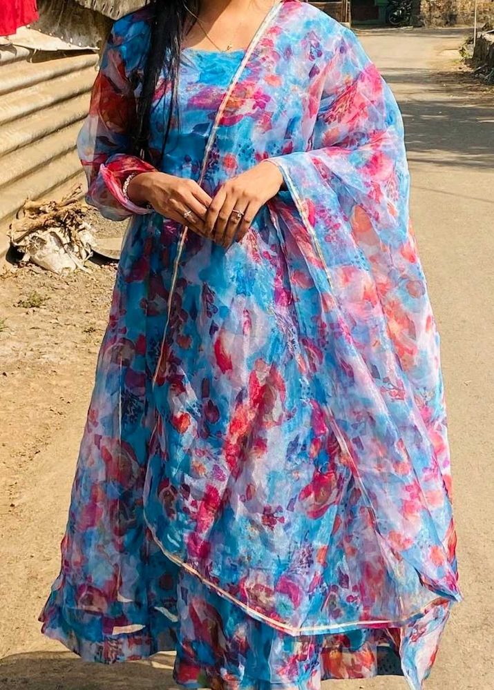 Floral Print Anarkali Suit