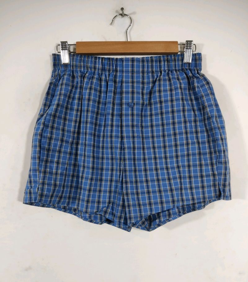 Marks &amp; Spencer Blue Checkered Unisex Boxer