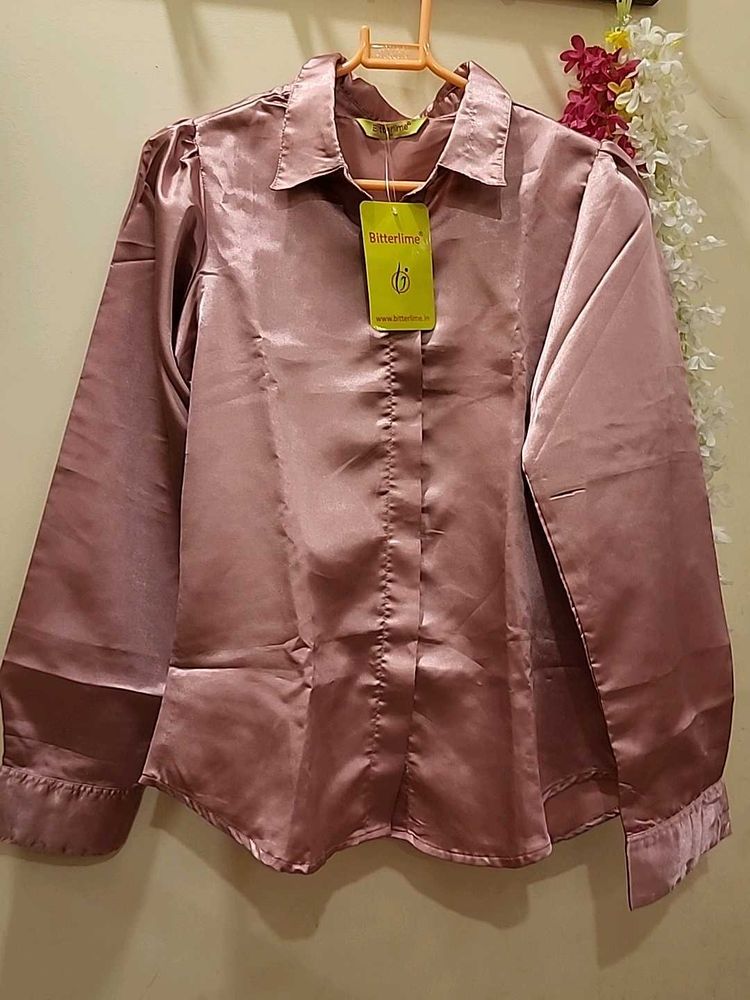 Satin Mauve Shirt