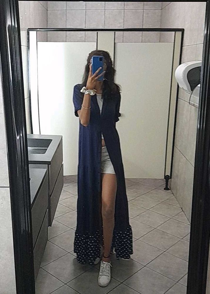 zudio women Navy Blue buttoned Dress/shrug long