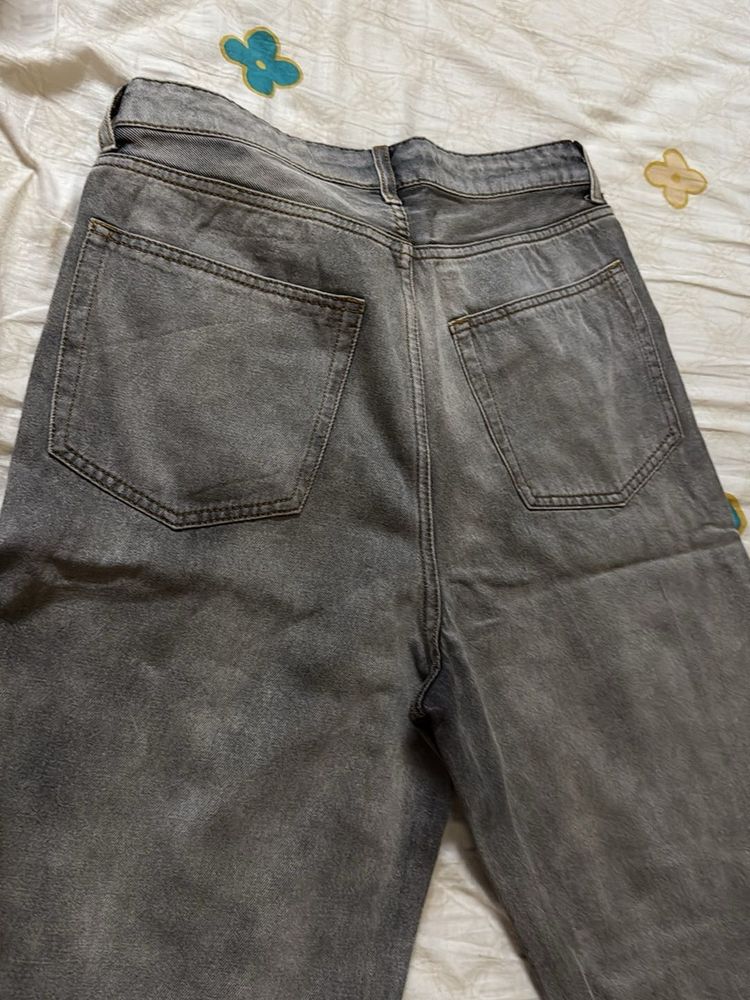 Grey Wash Mom Jeans