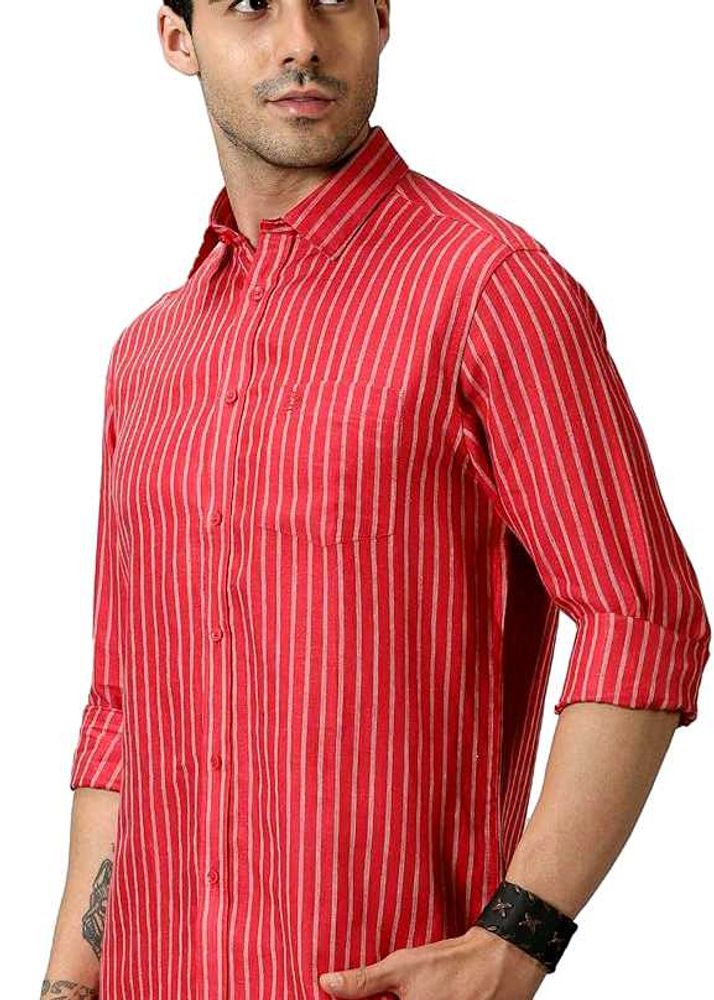 Striped Red Casual Shirt
