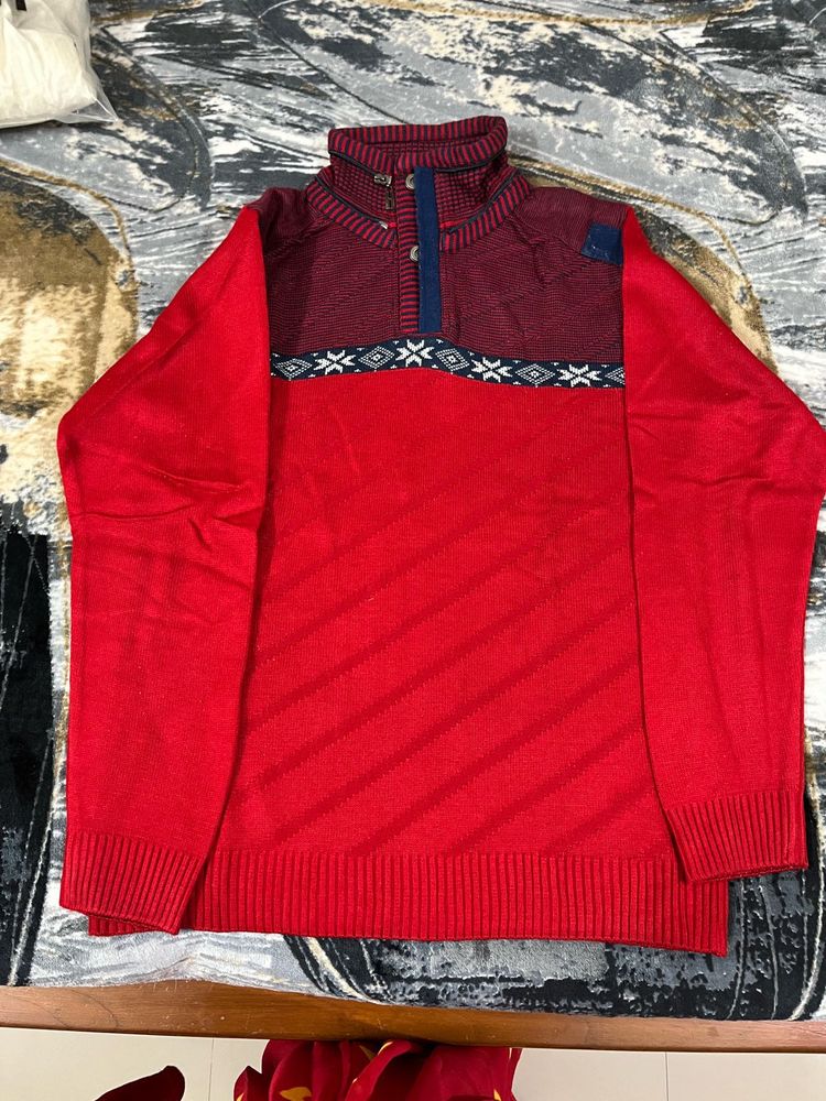 Stylish Red Pullover Sweater