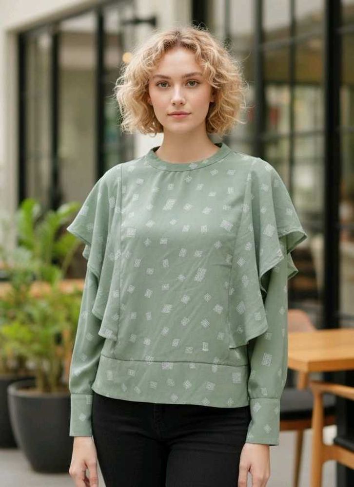Pista Green Patterned Top