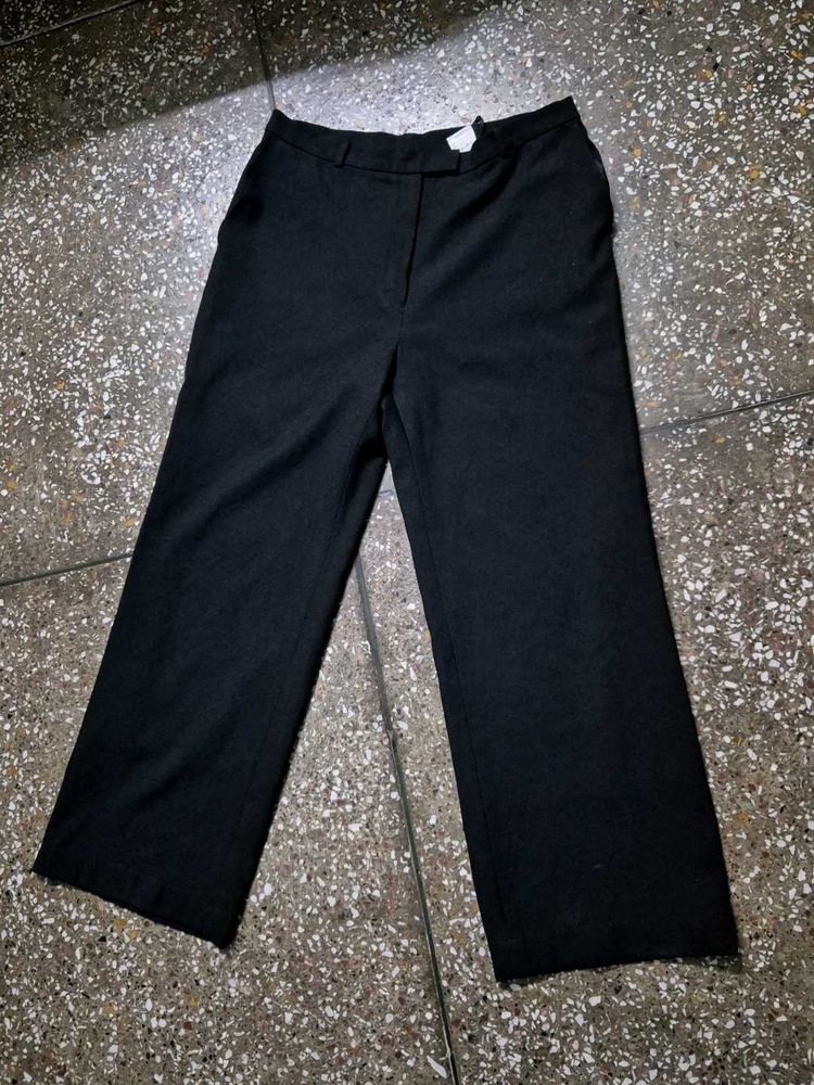 Wide Leg Black Trousers