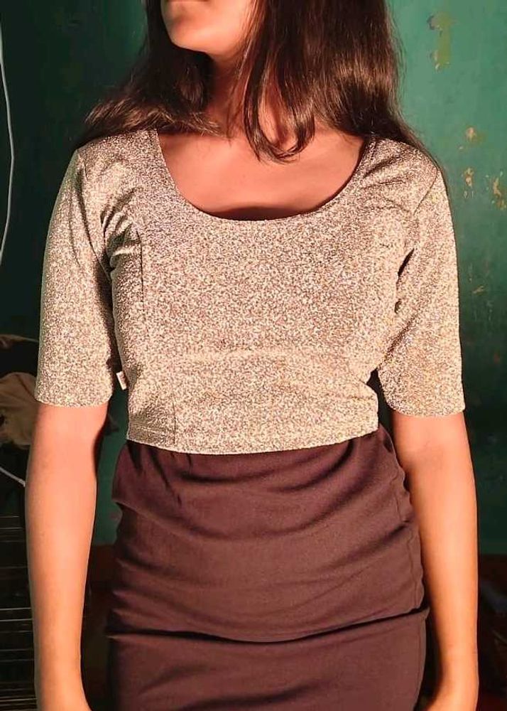 Sparkly Silver Crop Top