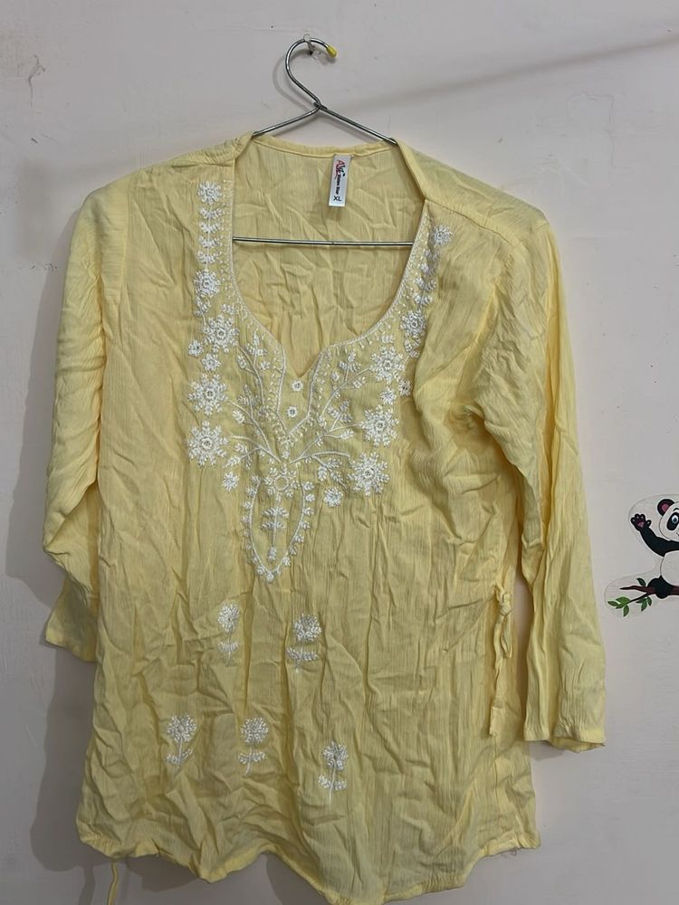 Embroidered Yellow Top
