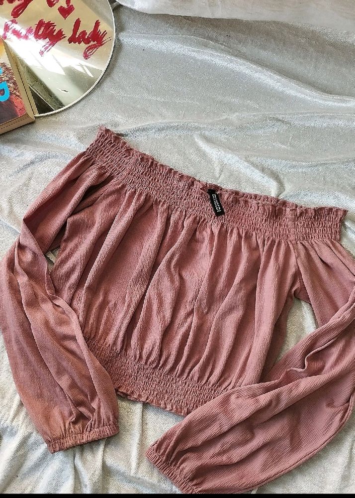 Clearance Sale☺Off Shoulder Blouson Top