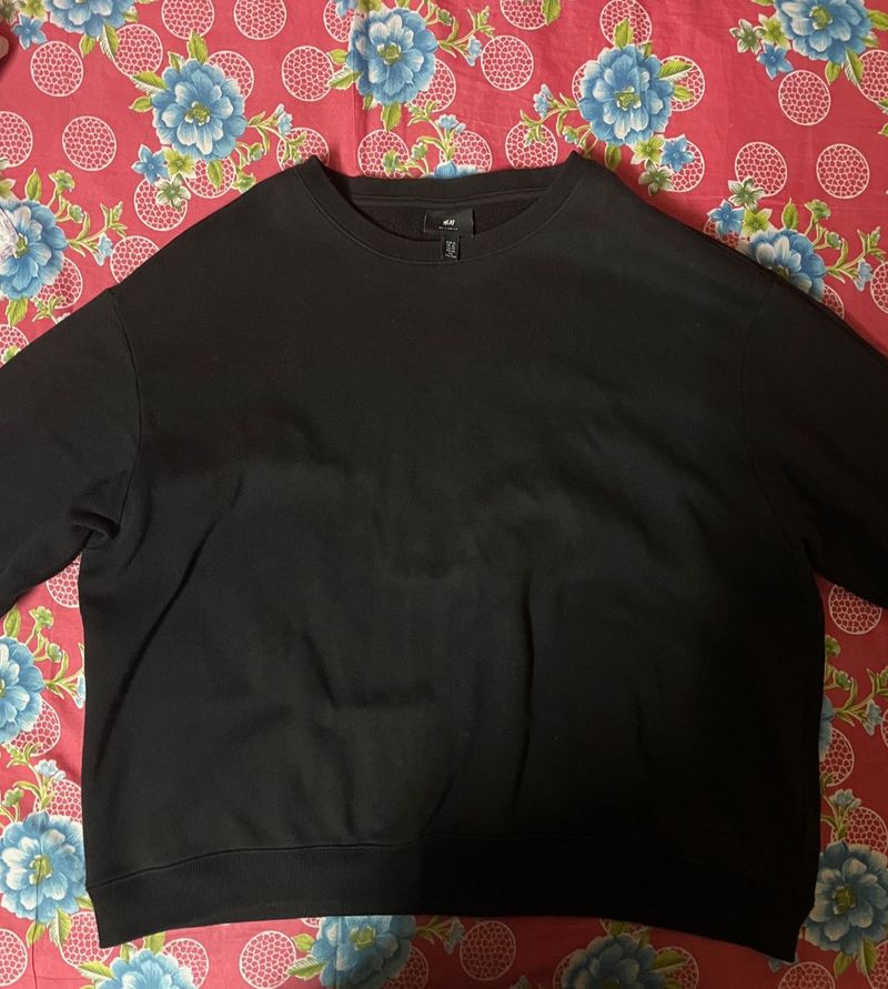 H&amp;M loose fit washed Black Sweatshirt