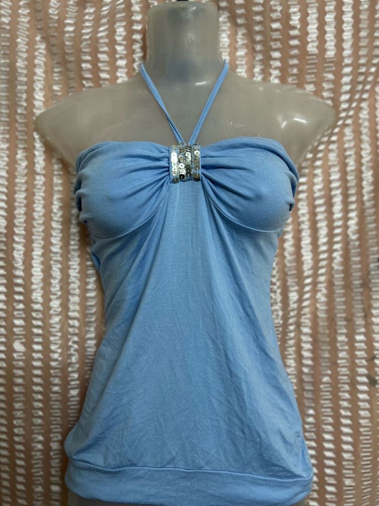 Blue Halter Top
