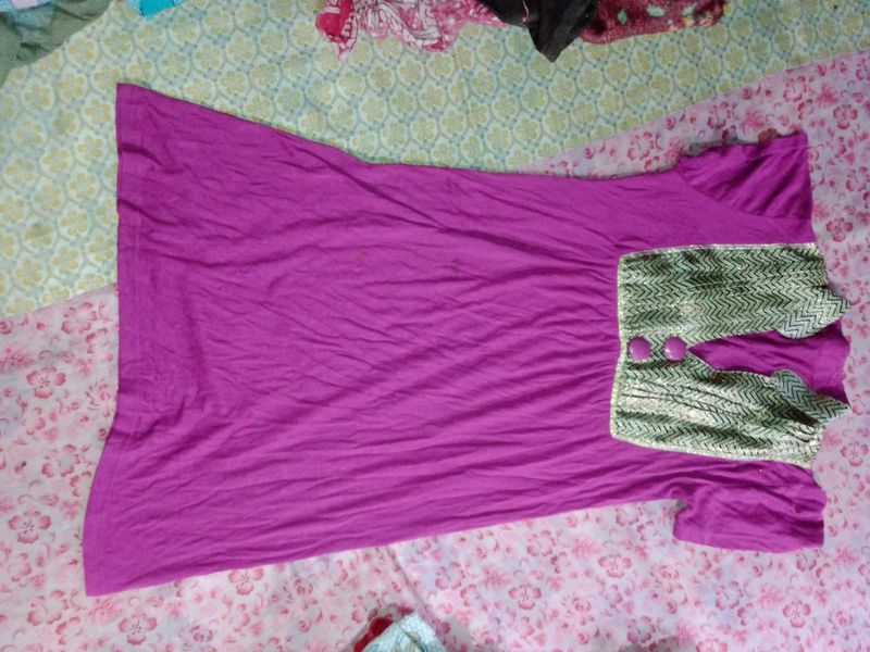 Magenta Kurti Summer Fit