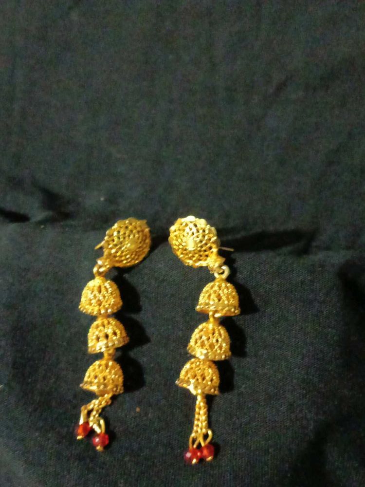 Golden Jhumka Earrings