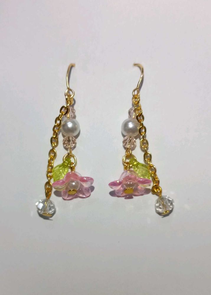 Elegant Handmade Beaded Floral Earrings