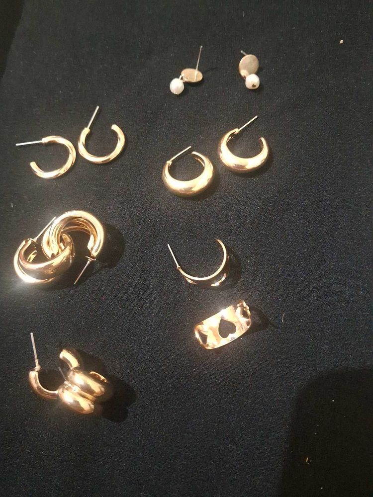 Gold Earring Bundle Set Of 6