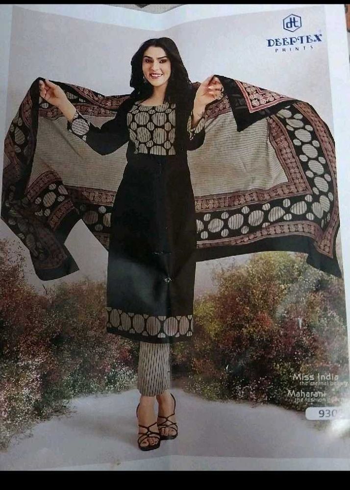 unstitched pure cotton Kurta Set