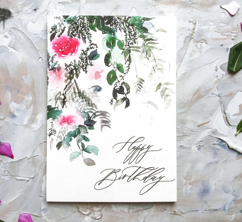 Hand Painted Birthday Card
