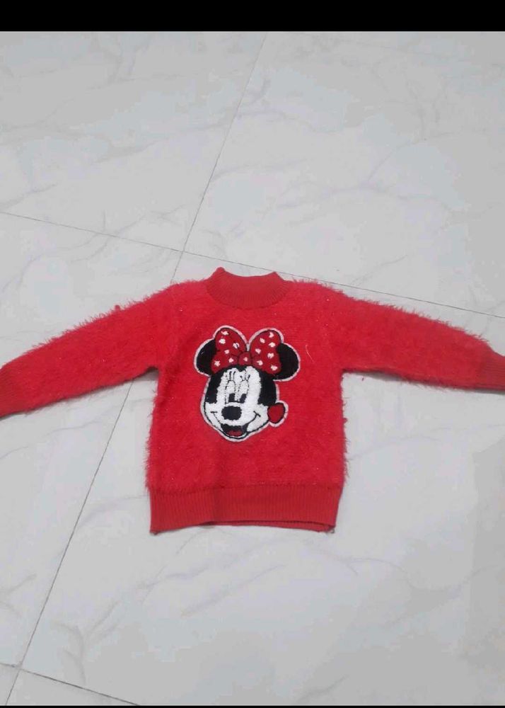 Cute Minnie Mouse Red Sweater