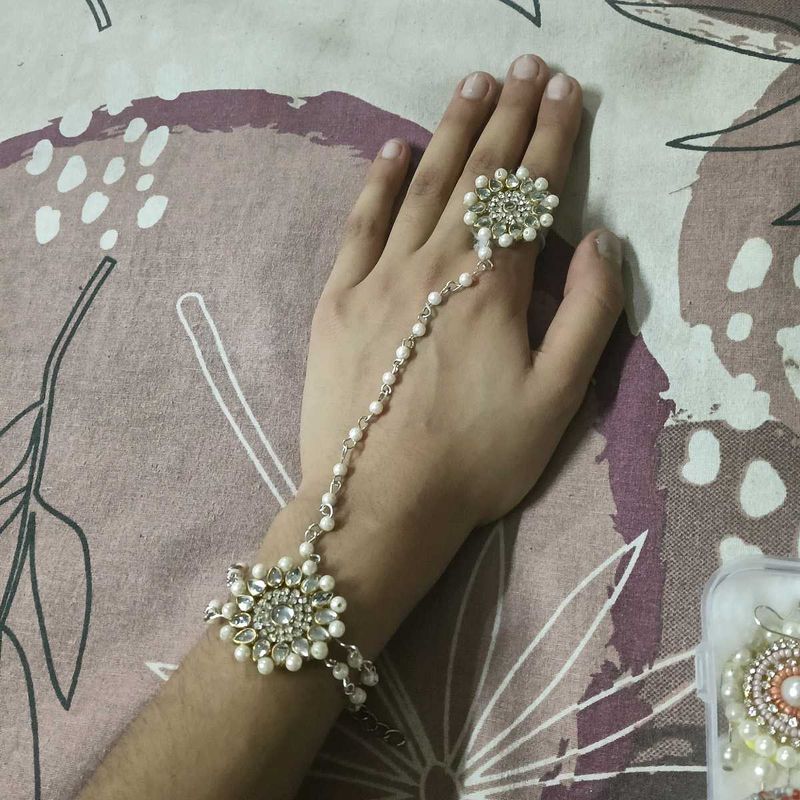 Pearl &amp; Crystal Hand Harness