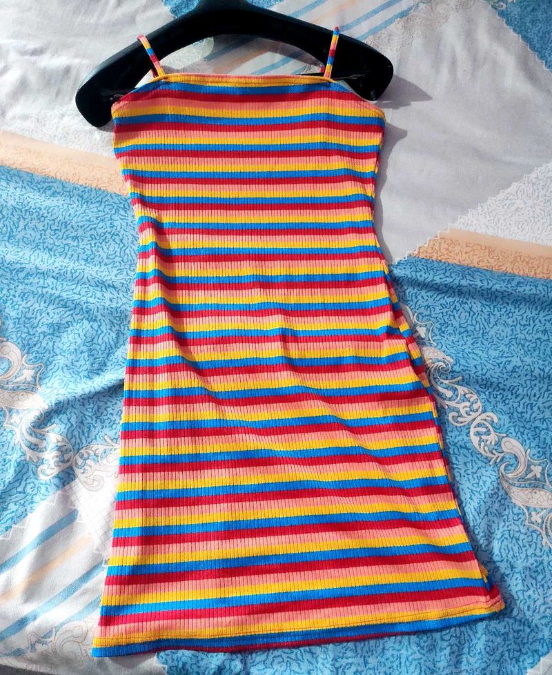 Rainbow Striped Mini Dress
