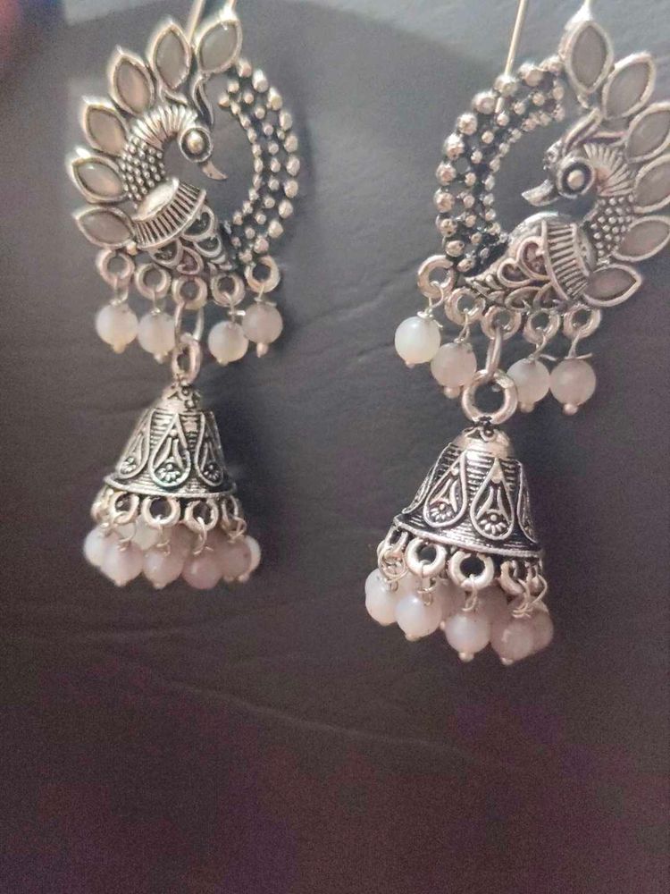 Oxidised Silver Hanging Earrings