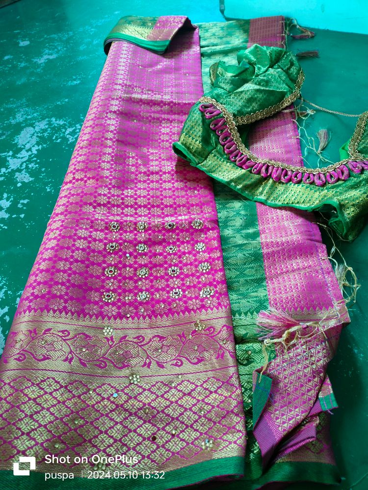Brand New Saree With Stitched Blouse And Fall