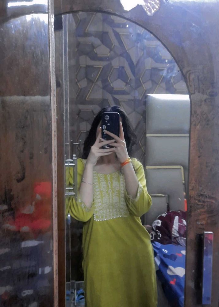 Mehendi Colour Kurta
