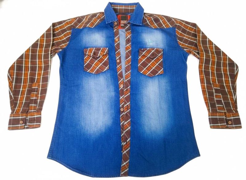 Denim &amp; Plaid Shirt