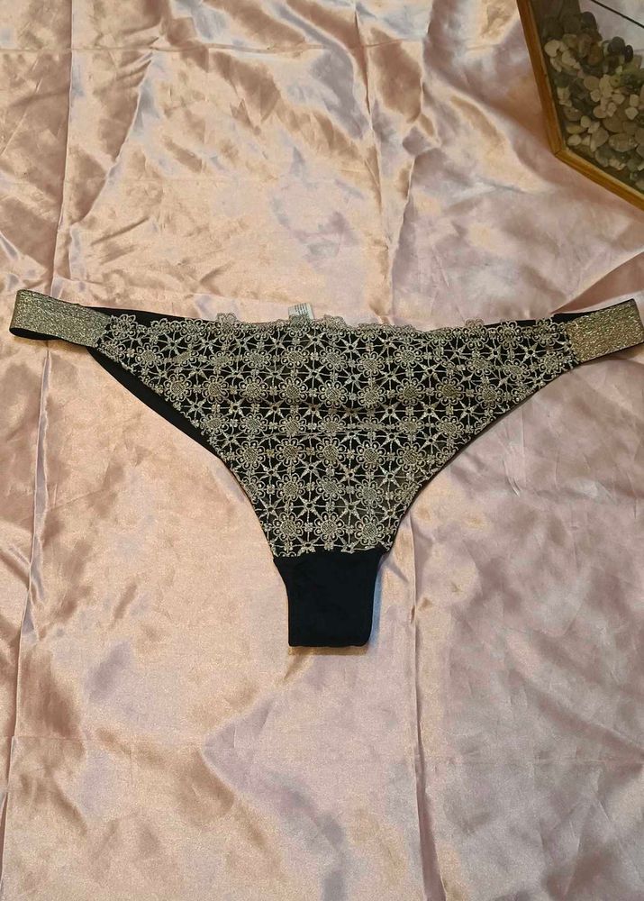 Gold Lace Thong