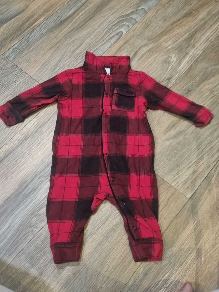 Cute Plaid Baby Romper