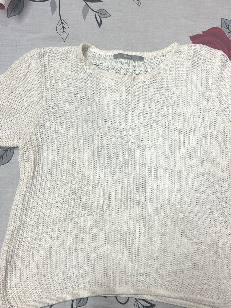 White Knit Top