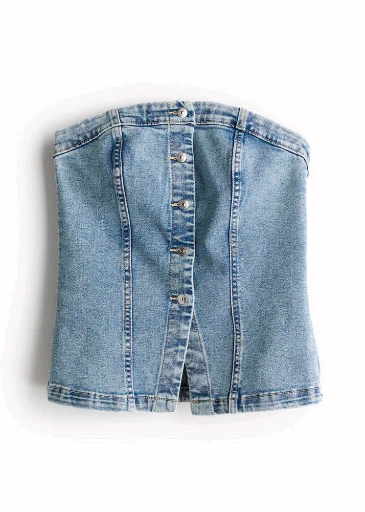 H&amp;M Denim Bandeau Top
