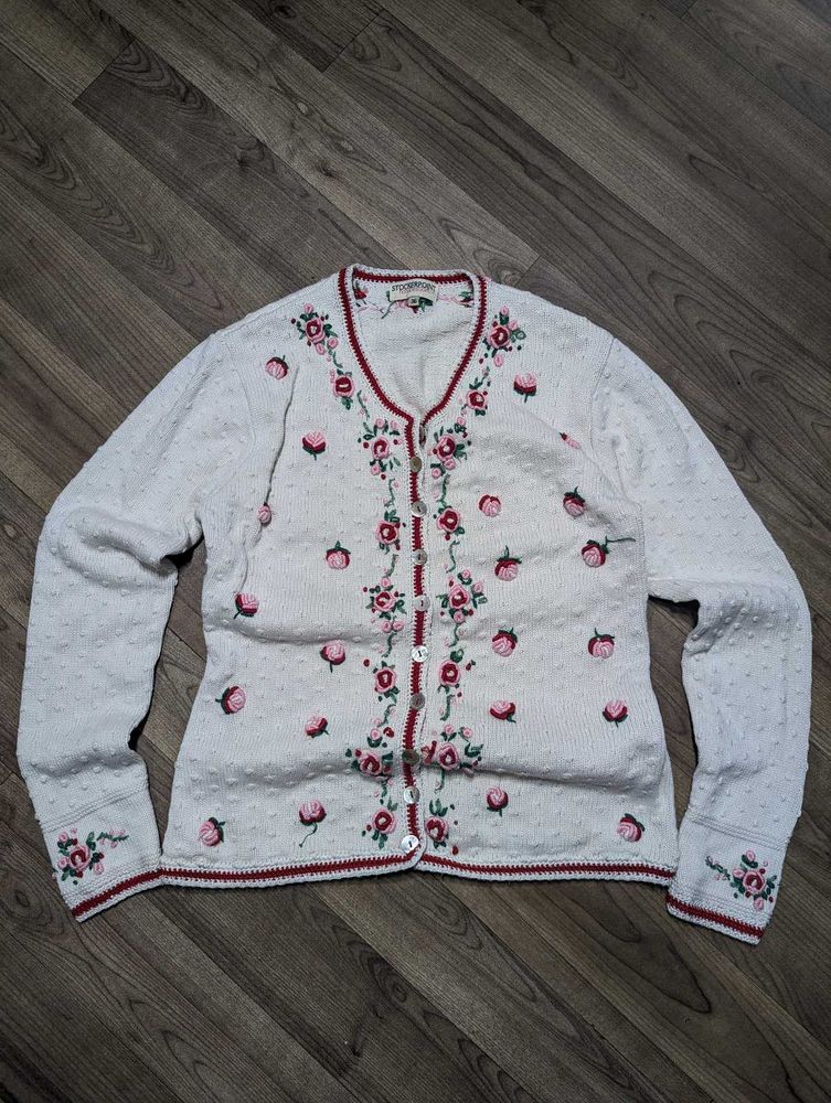 Floral Embroidered Cardigan