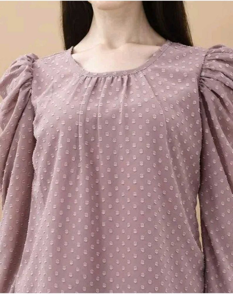 Women's Chiffon Solid Regular Fit Top