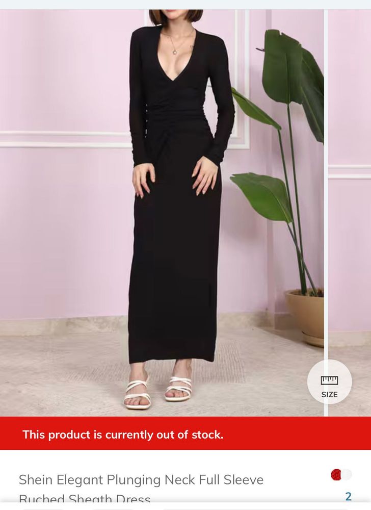 Black Ruched Sheath Dress