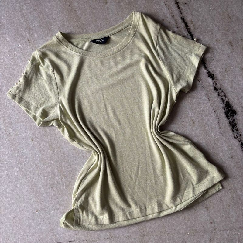 Pastel Mint Yellow Basic Tee