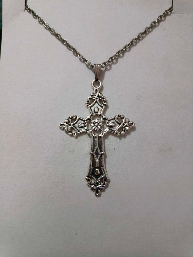 Silver Cross Pendant Necklace