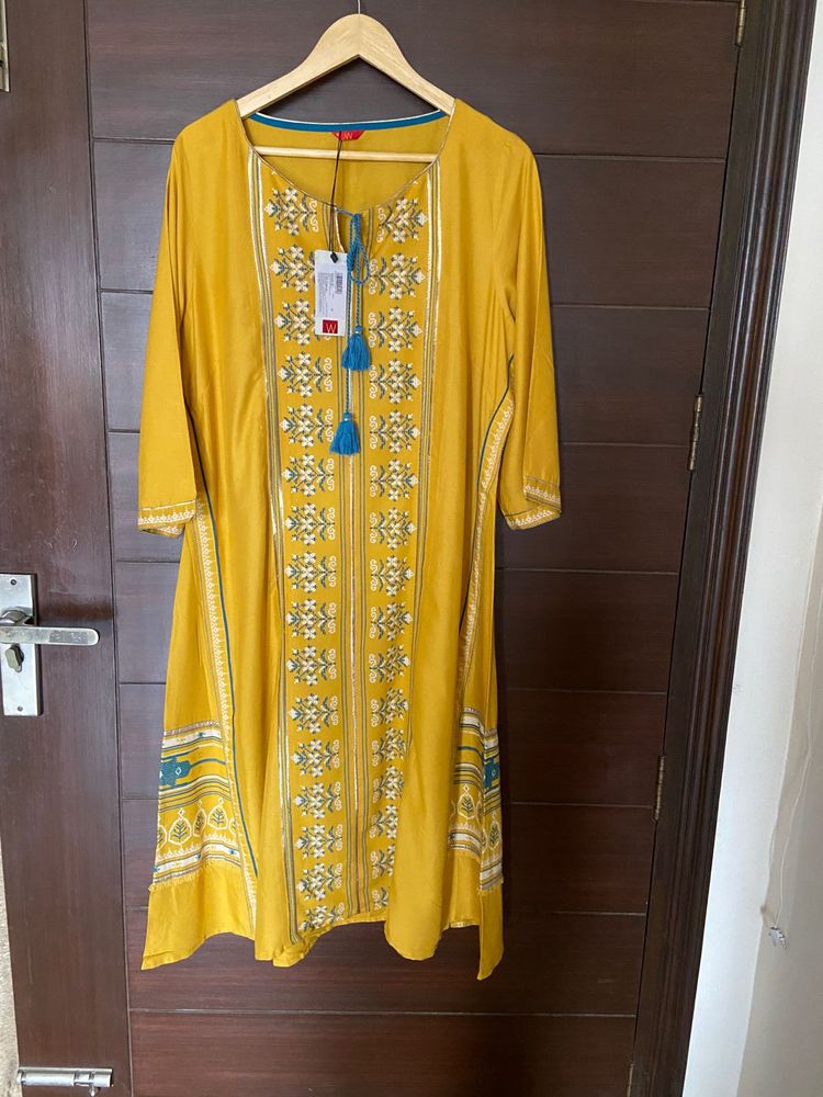 W Women’s Mustard Yellow Kurta (18)xxxl