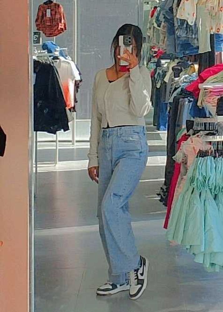 Ice Blue Straight Denim.
